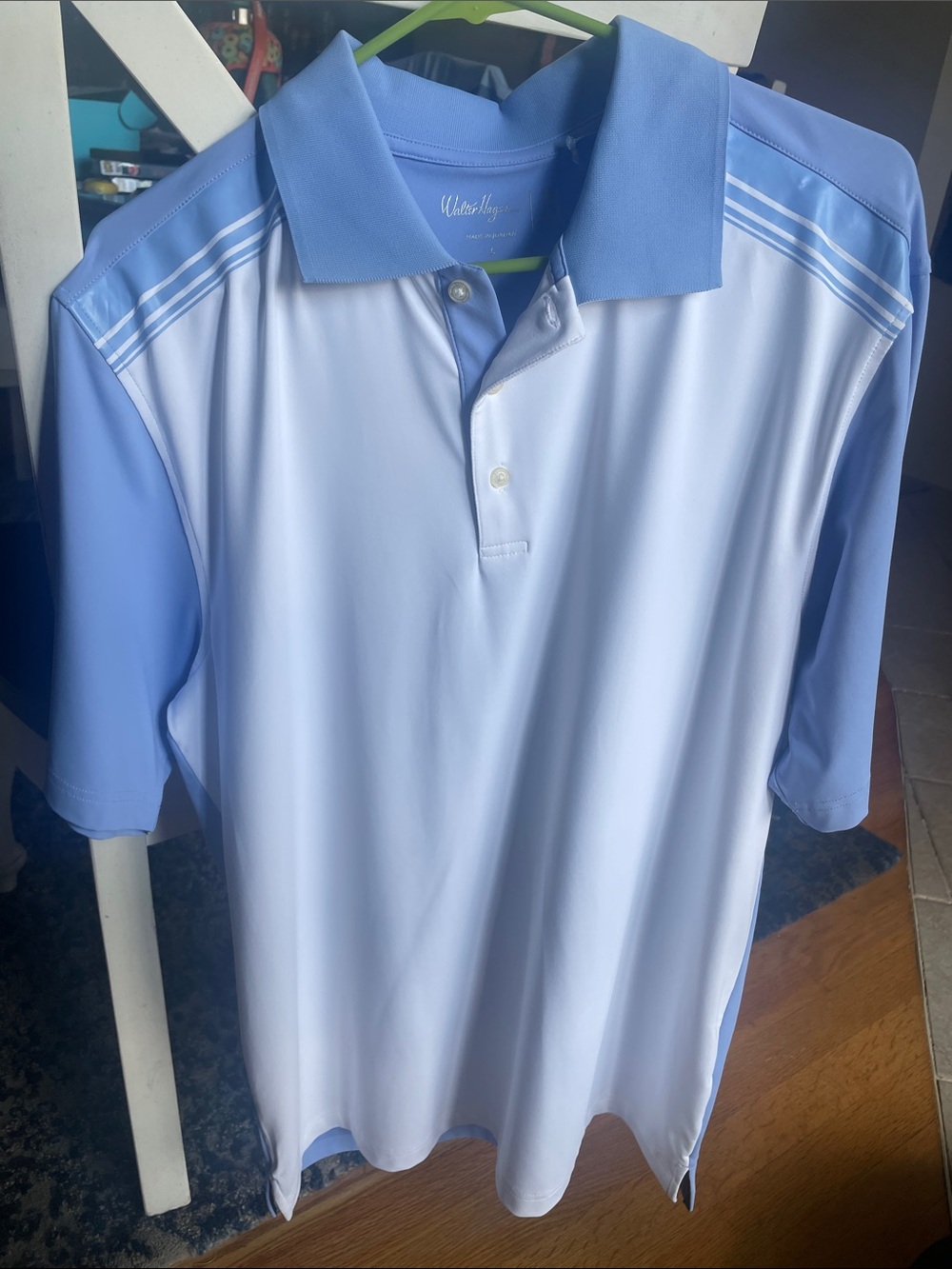 Walter Hagen Light Blue and Sky Contrast Polo